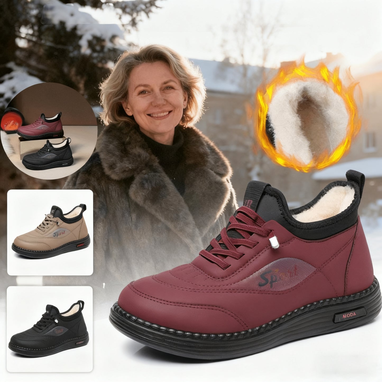 👟【35-41】Nowe zimowe aksamitne i grube antypoślizgowe buty dla mam, modne i uniwersalne ciepłe bawełniane buty, miękkie śniegowce