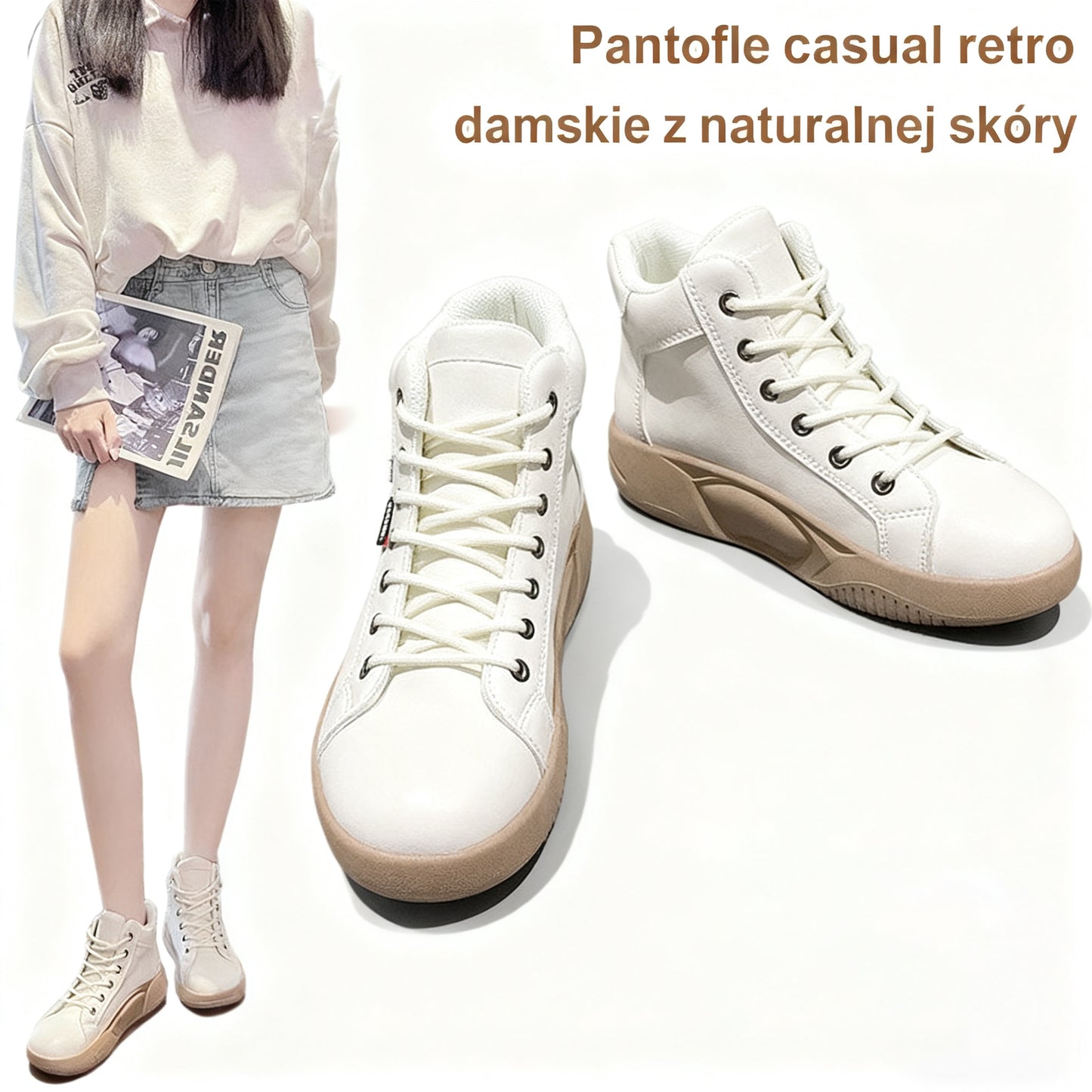【35-43】Bujane buty w stylu retro z grubą podeszwą ze skóry bydlęcej w nowym stylu, modne, wszechstronne buty codzienne