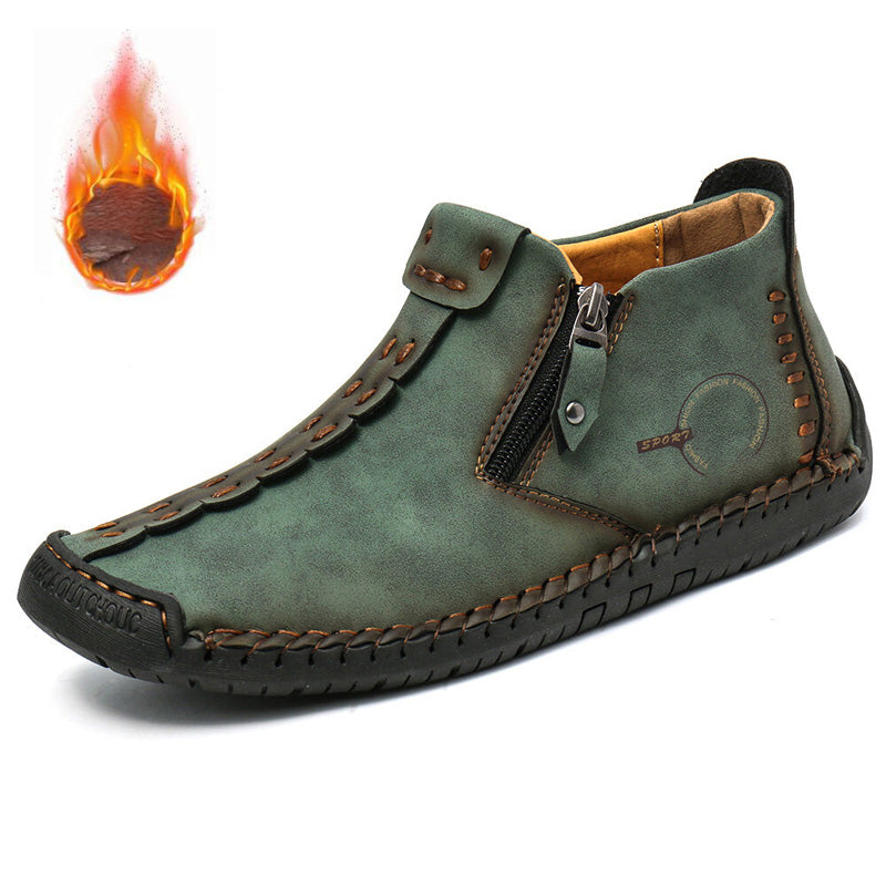 🥾Akce: Podzimní a zimní pánské boty (vel. 38-48) s plyšovou podšívkou a zipem – teplé, pohodlné a stylové.-Z