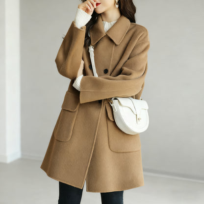 🔥nowa jesienno-zimowa wysokiej jakości dwuwarstwowa kaszmirowa kurtka