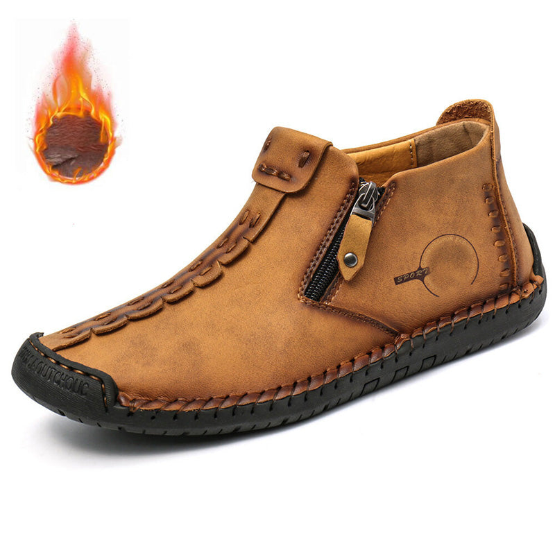 🥾Akce: Podzimní a zimní pánské boty (vel. 38-48) s plyšovou podšívkou a zipem – teplé, pohodlné a stylové.-Z