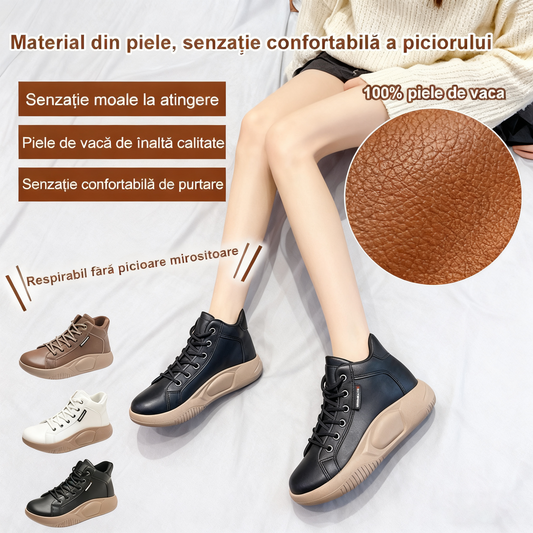 【35-43】Bujane buty w stylu retro z grubą podeszwą ze skóry bydlęcej w nowym stylu, modne, wszechstronne buty codzienne