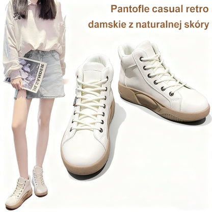 【35-43】Bujane buty w stylu retro z grubą podeszwą ze skóry bydlęcej w nowym stylu, modne, wszechstronne buty codzienne