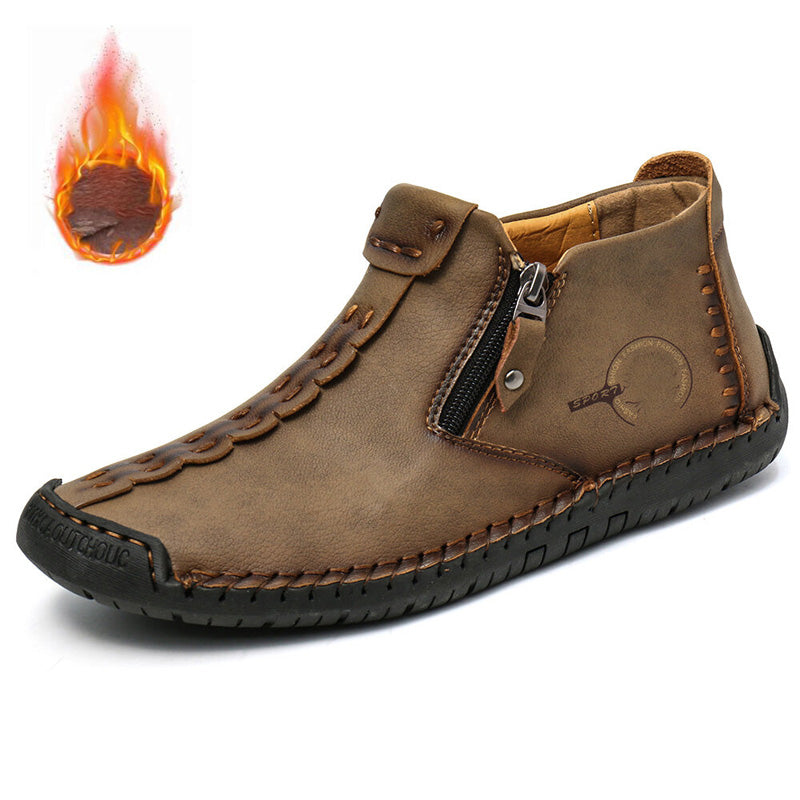 🥾Akce: Podzimní a zimní pánské boty (vel. 38-48) s plyšovou podšívkou a zipem – teplé, pohodlné a stylové.-Z