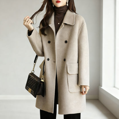 🔥nowa jesienno-zimowa wysokiej jakości dwuwarstwowa kaszmirowa kurtka