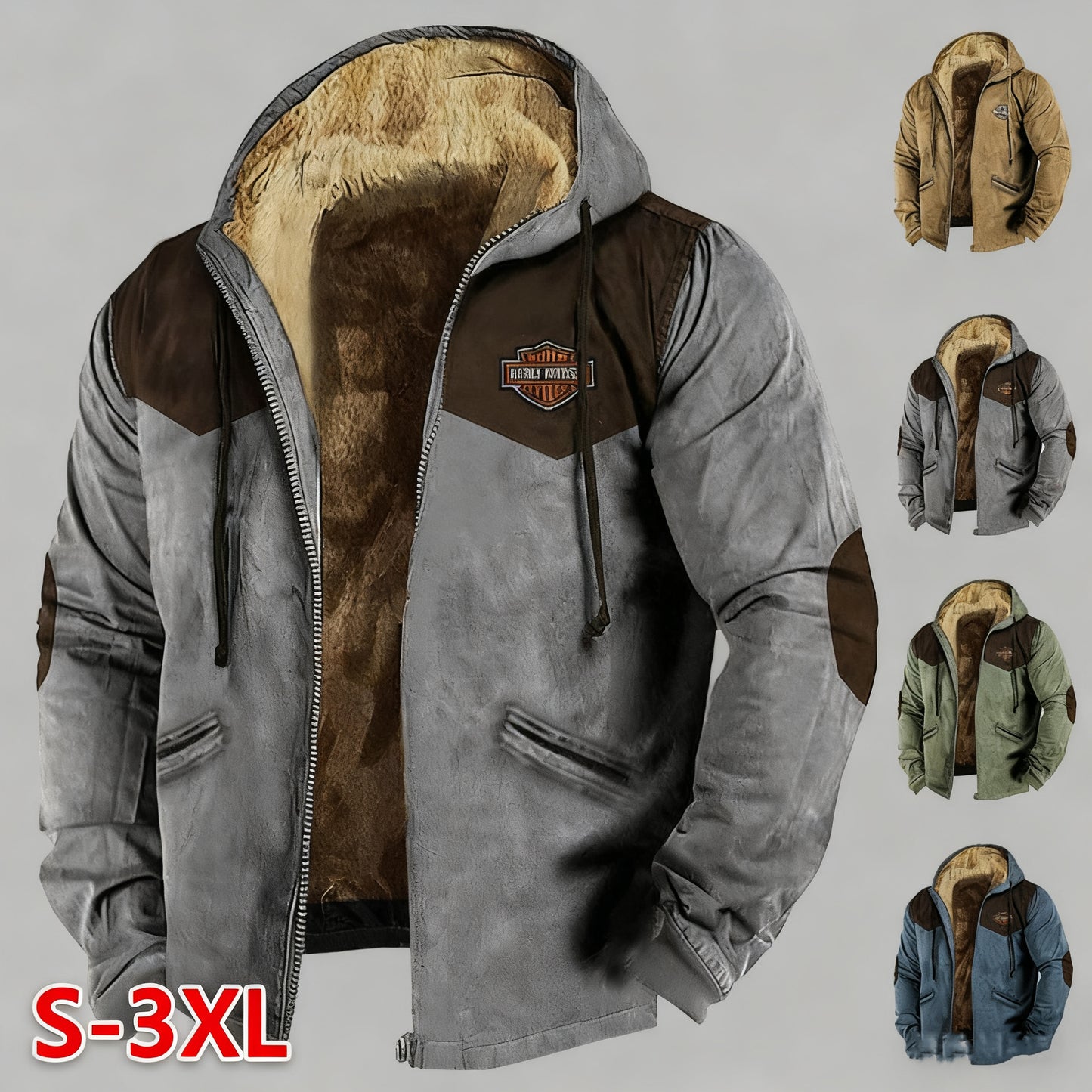 [M-5XL] Modna męska jesienno-zimowa luźna kurtka z grubego aksamitu