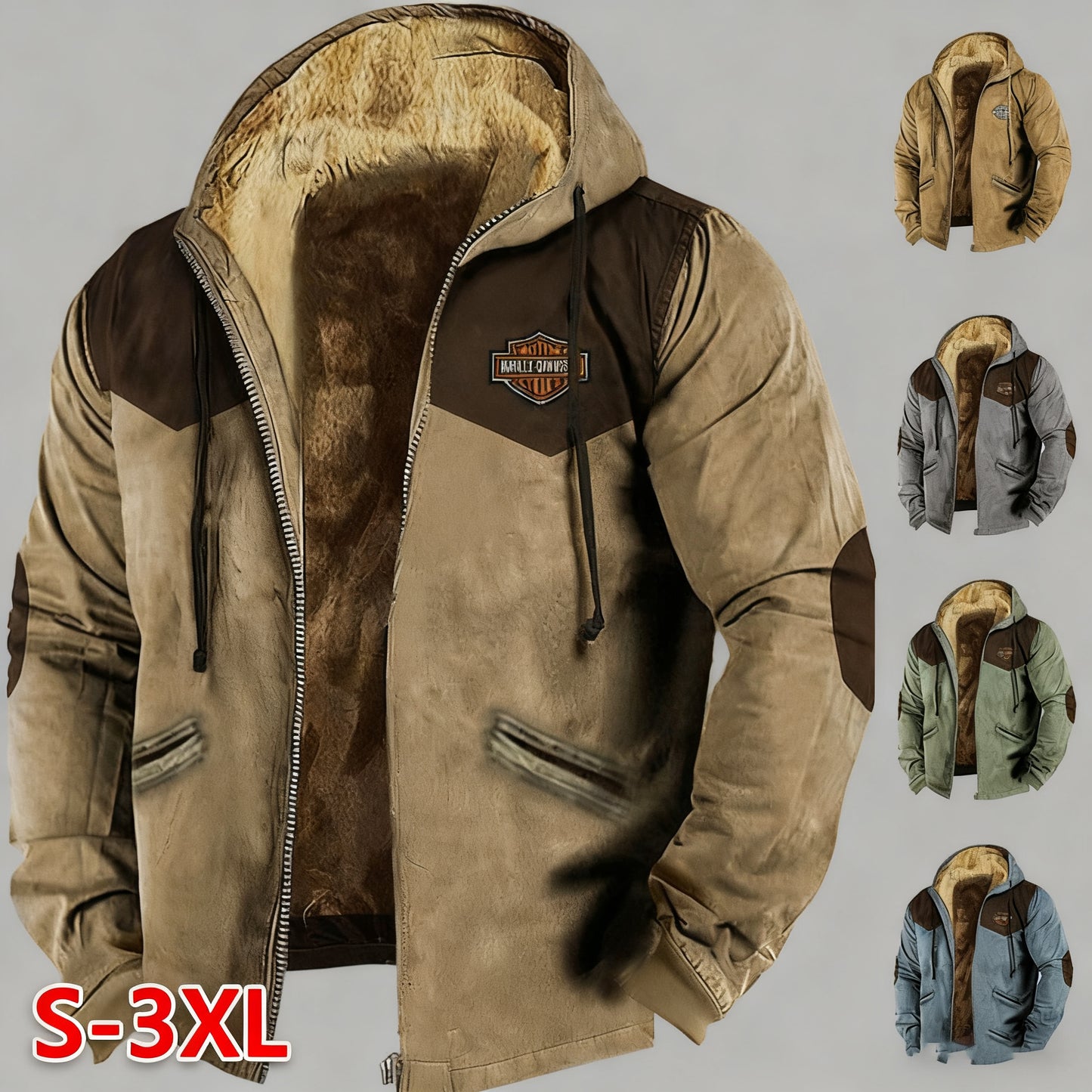 [M-5XL] Modna męska jesienno-zimowa luźna kurtka z grubego aksamitu