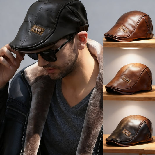🔥【Gorąca wyprzedaż】Retro wysokiej jakości skórzany beret