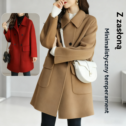 🔥nowa jesienno-zimowa wysokiej jakości dwuwarstwowa kaszmirowa kurtka