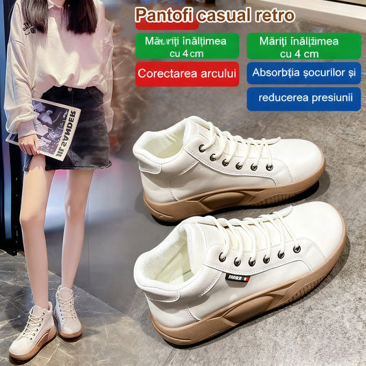 【35-43】Bujane buty w stylu retro z grubą podeszwą ze skóry bydlęcej w nowym stylu, modne, wszechstronne buty codzienne