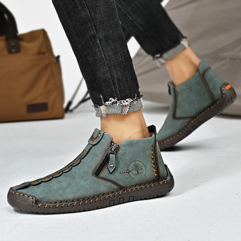 🥾Akce: Podzimní a zimní pánské boty (vel. 38-48) s plyšovou podšívkou a zipem – teplé, pohodlné a stylové.-Z