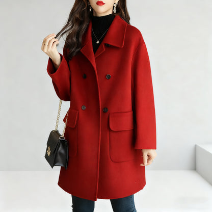 🔥nowa jesienno-zimowa wysokiej jakości dwuwarstwowa kaszmirowa kurtka