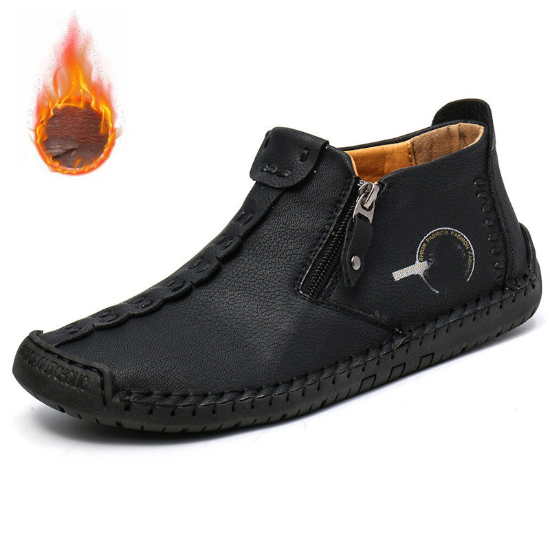 🥾Akce: Podzimní a zimní pánské boty (vel. 38-48) s plyšovou podšívkou a zipem – teplé, pohodlné a stylové.-Z