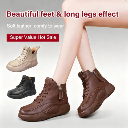 【30% zniżki】【36-41】Nowe skórzane botki sportowe i rekreacyjne, grube podeszwy, buty typu martensy, wygodne i nie męczą stóp.